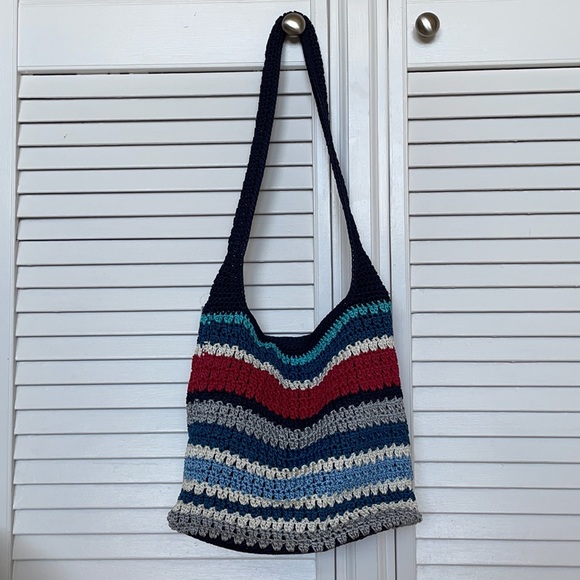 The SAK Amberly Crochet Medium Hobo Marina Stripe - Picture 2 of 4